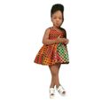 Robe Enfants Filles Africain Dashiki 3D Imprimé Numérique Bretelles Robe De Princesse-1