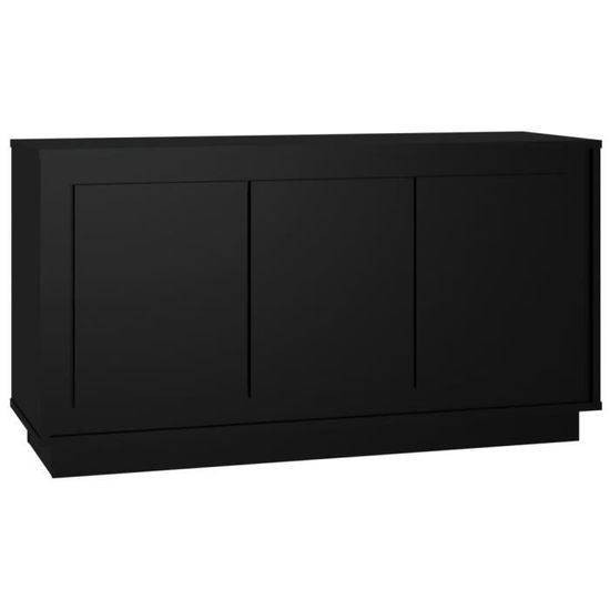 Buffet Chêne Noir 91x29,5x75 Cm - Bois D'ingénierie - Rangement Spacieux - Design Classique