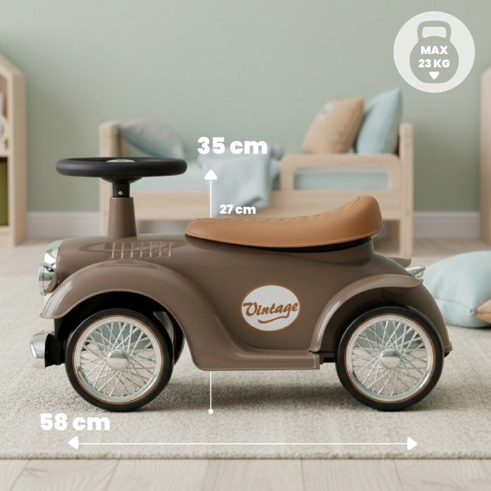 Porteur Voiture Enfant Dès 12 Mois - Jaune Avec Klaxon, Sons, Dossier Poussoir, Anti-Basculement, Max 25 Kg