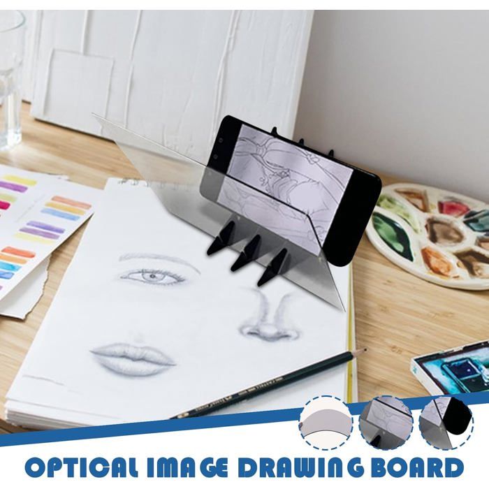 Tableau Mobile Table Tableau de dessin optique, outil d'art avec projecteur, réglable, PVC ...