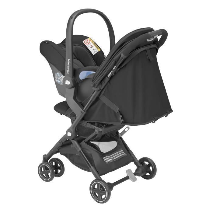 BEBE CONFORT Poussette 2 en 1 Lara 2, Pack Poussette + Cosi, 4 roues,  Essential Black - Cdiscount Puériculture & Eveil bébé