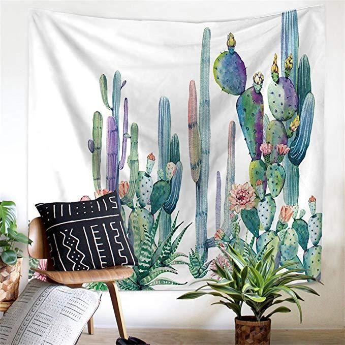 Cactus Décor Tapisserie,drap de plage murale suspendue Couverture Tenture  Décoration intérieure pour Chambre Salon Couvre-Lit - Cdiscount Maison