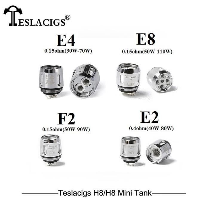 TESLACIGS - 5pcs Résistances H8-E2 0.4ohm pour H8 tank