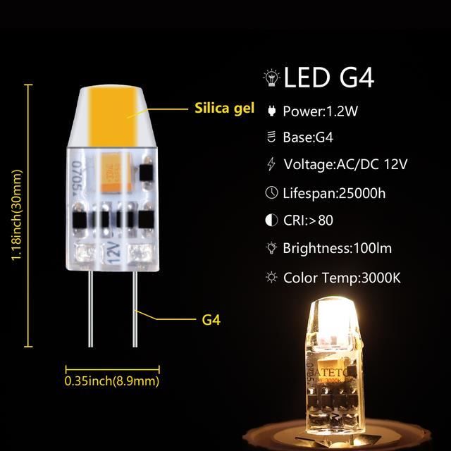 Ampoule LED G4 2W 12V COB 360° - Blanc Neutre 4000K - 5500K - SILAMP