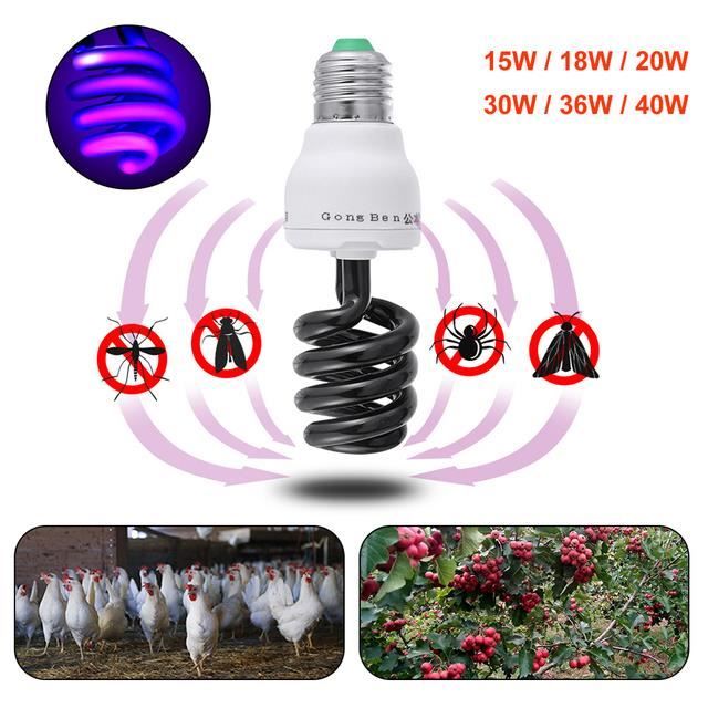 LAMPE ANTI-INSECTE,Spiral 18W-12V--Lampe anti moustiques en spirale ...
