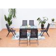 Salon de jardin - 6 places - BRESCIA  - Concept Usine - extensible - Aluminium - Table Rectangle - 6 fauteuils - contemporain - Gris-2