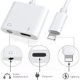 [2 en 1]Adaptateur Casque pour iPhone 12 [Certifié Apple MFi] Lightning vers 3,5 mm Jack Aux Convertisseur de câble Audio-2