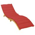 vidaXL Coussin de chaise longue rouge 200x70x3 cm tissu oxford 314224-2