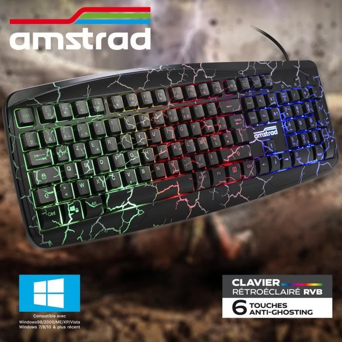 Pack Pro Gamer AMSTRAD WARRIORS-SWITCH007: Clavier, Souris, tapis