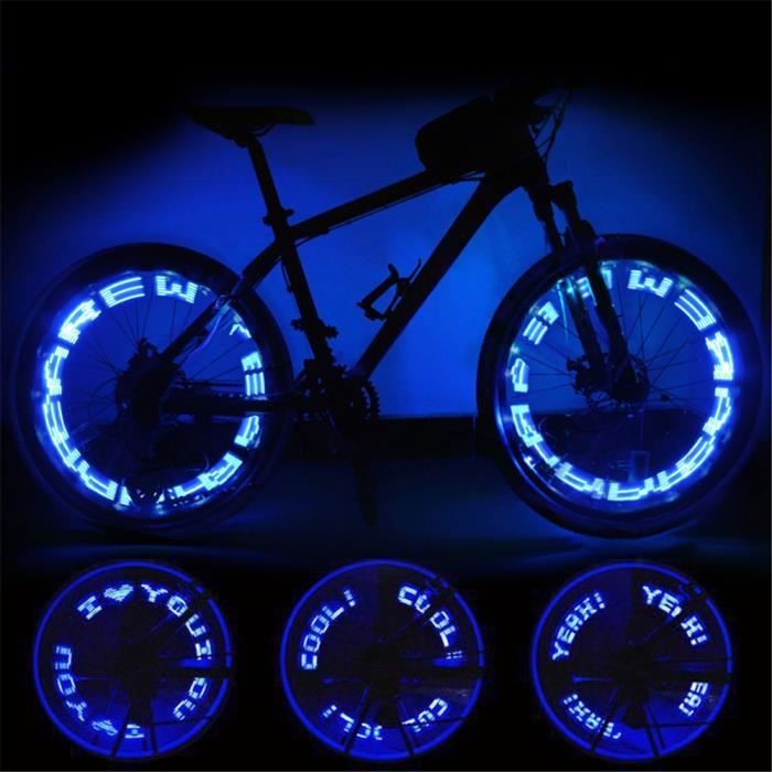 Bleu - Lumière LED pour rayons de roue de vélo, 7 modes, flash, moto,  voiture, buse, capuchons de assujet, la - Cdiscount Sport