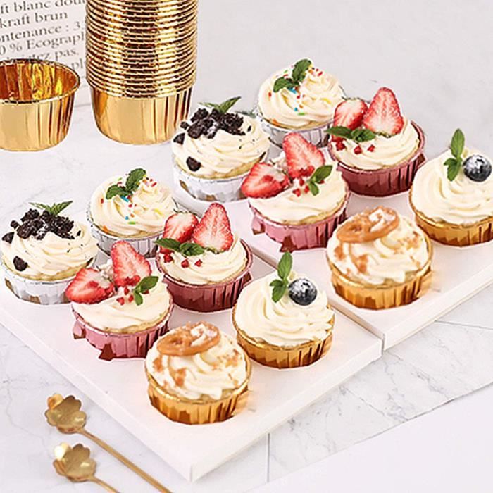 Dww-lot De 50 Moule Muffins Papier Caissettes Cupcake Moule Cupcake Mini  Moules Muffin Jetable Pour Mariage, Anniversaire, Nol(rose Clair)