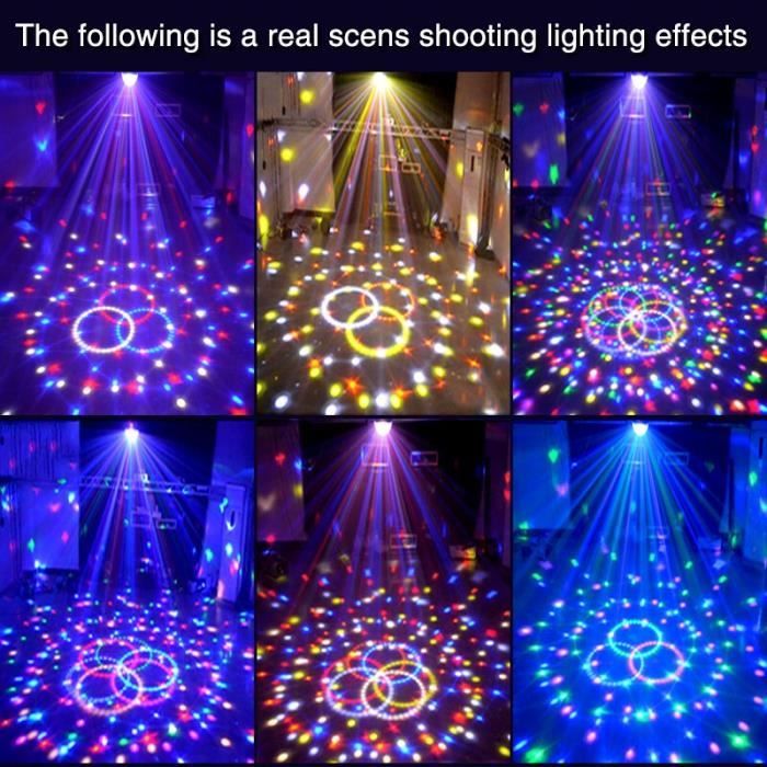 ElegaTech Lampe de scène à 9 yeux avec effets Stroboscope, Lasers et boule  disco 