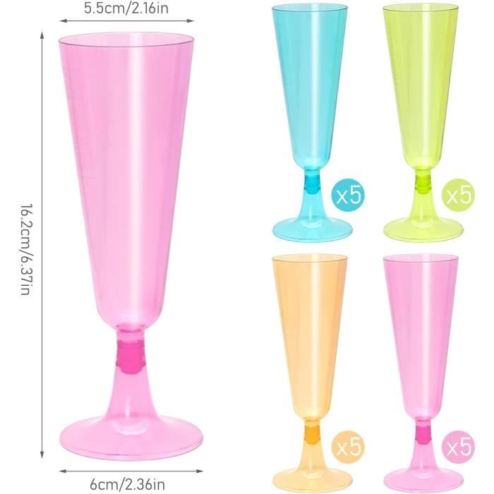 30 Pièces Vaisselle Jetable élégante Flûtes Champagne Plastique LATERN