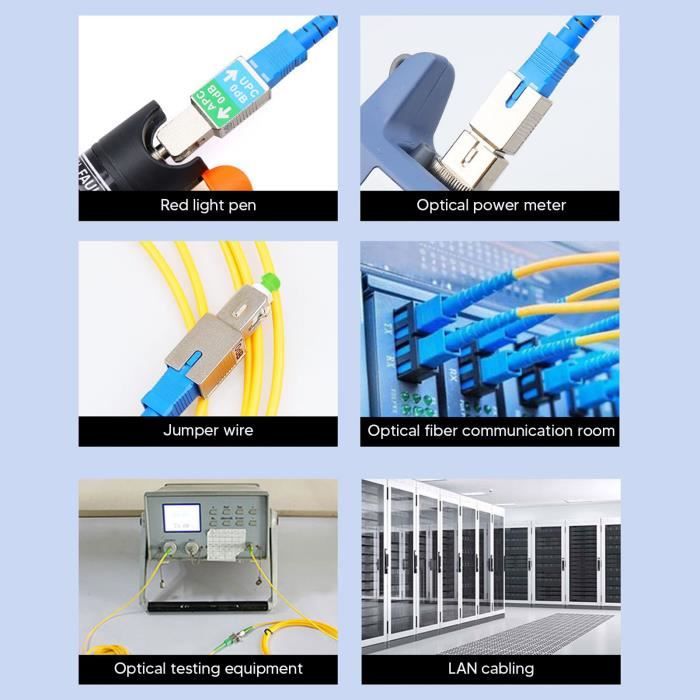 Lot De 100 Connecteurs Fibre Optique SC - Rapides à Installer - Pour Réseaux FTTH, CATV, Instrumentation - Haute Fiabilité, Protection Renforcée - 5