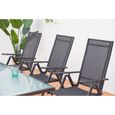Salon de jardin - 6 places - BRESCIA  - Concept Usine - extensible - Aluminium - Table Rectangle - 6 fauteuils - contemporain - Gris-3