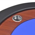 Table de poker pour 10 joueurs - vidaXL - Bleu - Surface en feutre rembourrée - 9 porte-gobelets-3