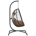 FDIT Chaise suspendue en forme d'œuf avec coussin taupe - FDI7406559531379-3