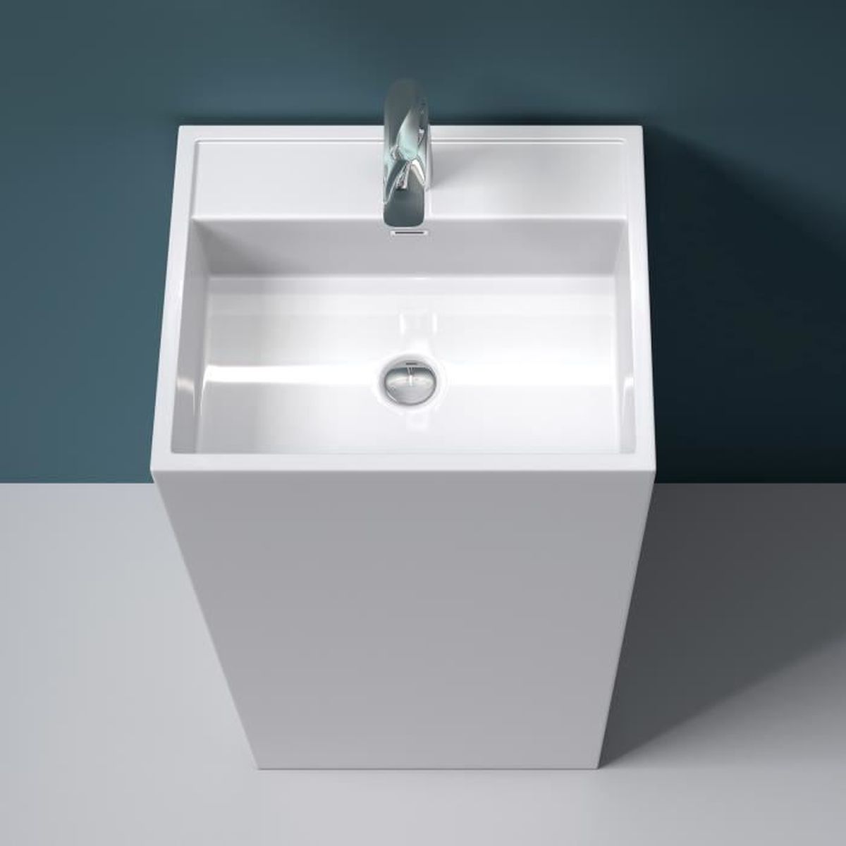 Mai & Mai lave main évier vasque 41x33,1x14 cm en céramique blanc mat ovale sans perçage pour robinet lavabo sans trop-plein à poser BR205 