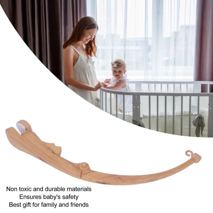 Bras mobile pour berceau – Support mobile en bois pour bébé fille ou garçon  – Couleur bois naturel : : Bébé et Puériculture
