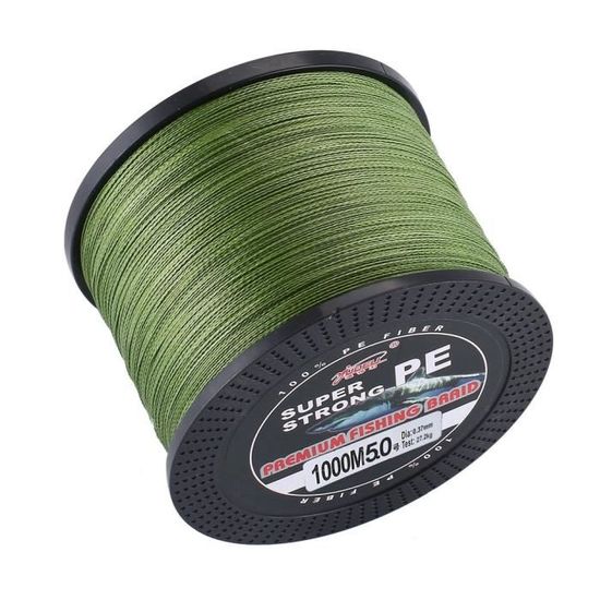 Ligne De Pêche Tressée Dorisea 1000m - Polyéthylène UHMWPE - Test 227kg - Diamètre 0.12mm Vert Fluorescent