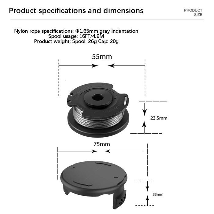 Coperture Bobina Per Tagliabordis Bosch ART 23-28 - Ricambio In ABS, Confezione Da 2 Pezzi