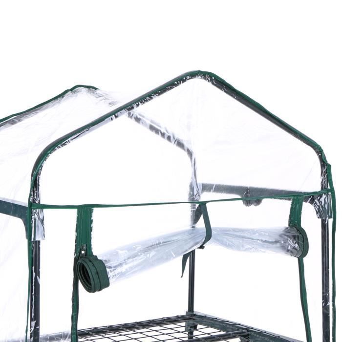 Housse De Serre De Jardin 4 Niveaux PVC Renforcé - Housse De Rechange Imperméable Anti-UV Pour Mini Serre