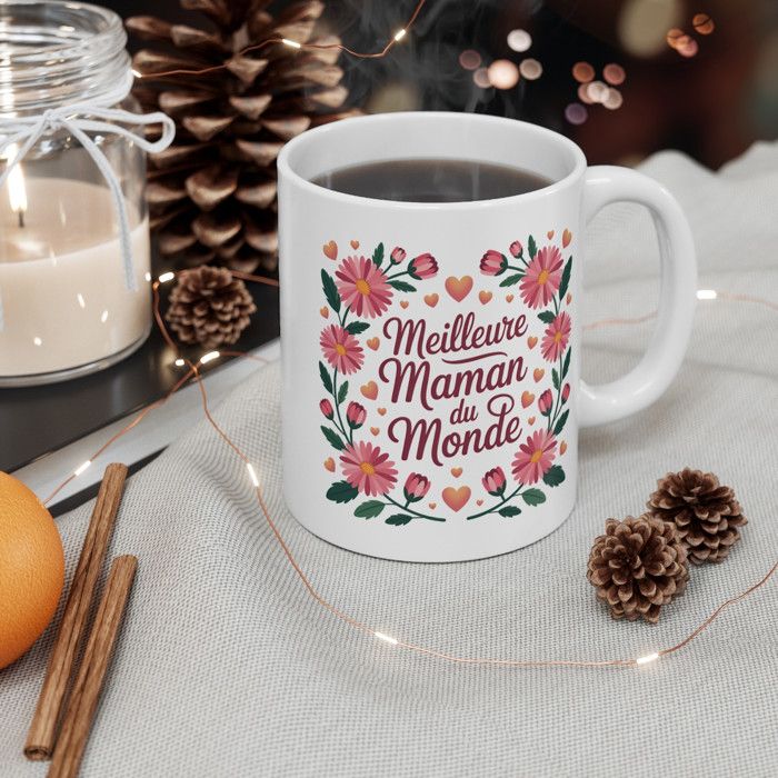 Tasse Isotherme "Meilleure Maman Du Monde" 360ml - Cadeau Anniversaire Maman, Fête Des Mères, Noël, En Acier Inoxydable, Garde Chaud/froid