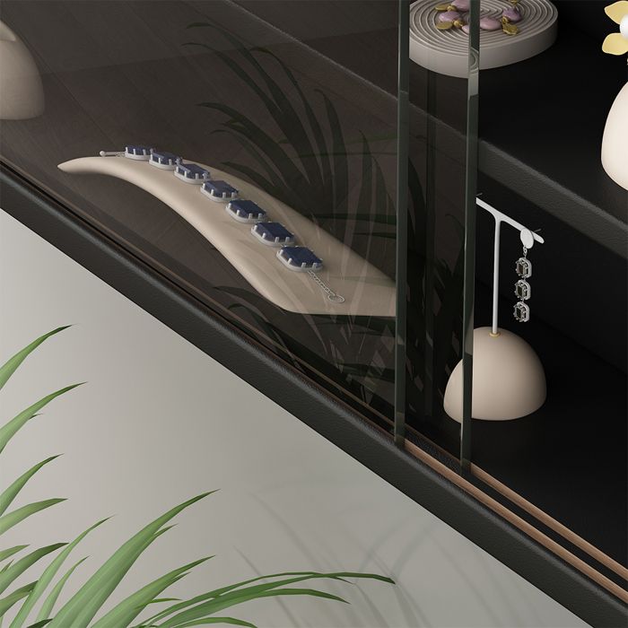 Vicco Wandvitrine Clario, Schwarz, mit 4 Einlegeböden