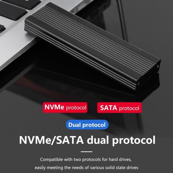 Boîtier SSD Dual Protocol M.2 NVMe/NGFF(SATA) Noir - Orico