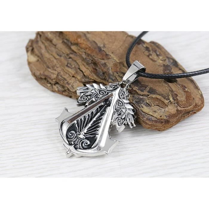 Collier Pendentif Assassin's Creed Syndicate - Acier Inoxydable - Pour Hommes, Femmes, Enfants - Style Cosplay Gaming