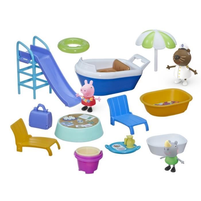 Peppa Pig – Coffret Le Groupe De Jeu De Peppa – École, Classe, Toboggan, Masque – Dès 3 Ans