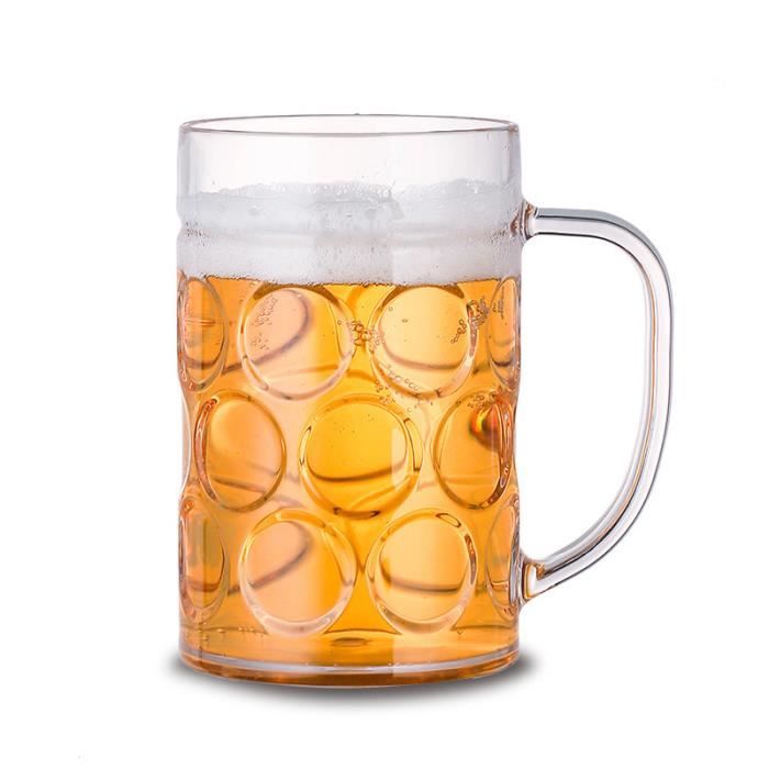 Chope à bière Verre à bière Acrylique de Grande capacité Plastique  Transparent 400 600Ml Verre à jus Verre à bière [452]