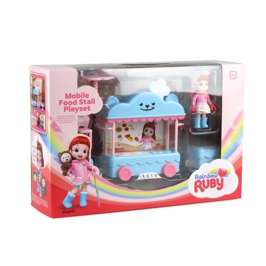 Rainbow Ruby – Cuisine Mobile Mini Univers – Set Complet Avec Accessoires Et Figurine Ruby Chef Incluse, Compatible Avec D'autres Figurines