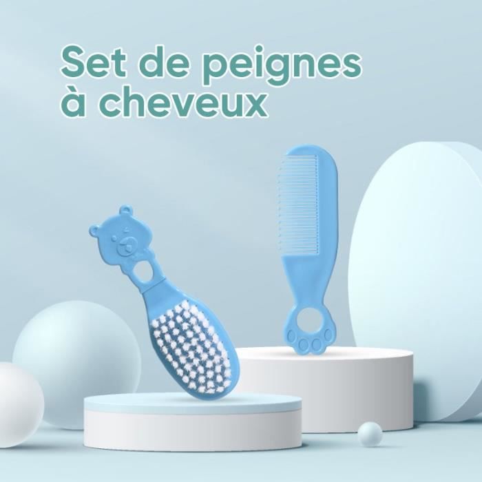 Kit De Toilettage Bébé 14 En 1 – Ensemble Complet Et Sécurisé Pour Nouveau-Né Fille Ou Garçon (Bleu)