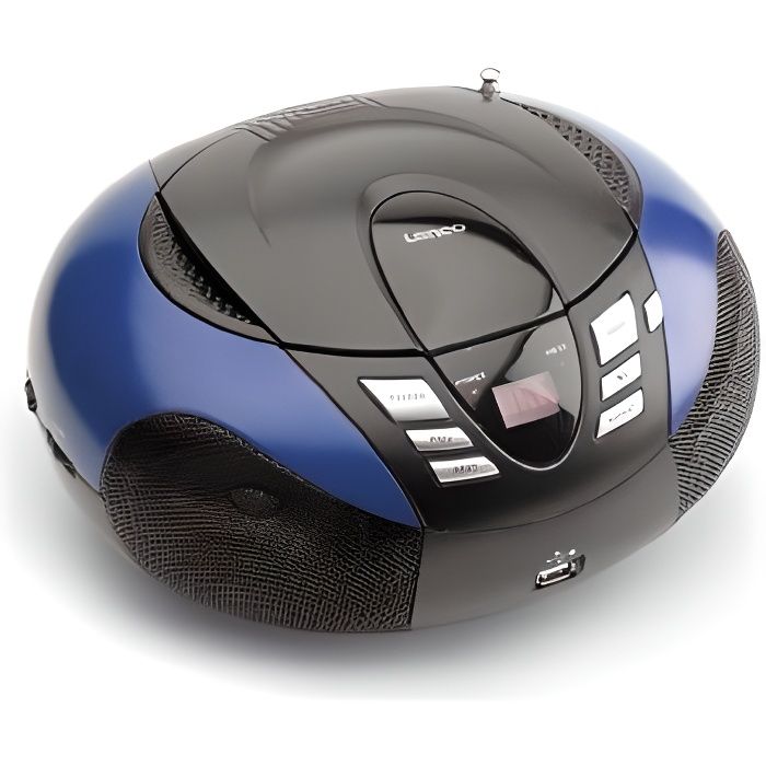 Boombox - LENCO SCD-37 Bleu - Lecteur CD/MP3/USB - Radio FM Analogique - Garantie 1 an