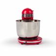 Robot pâtissier multifonction LIVOO DOP137R - Rouge - Bol acier inoxydable 3 L - 6 vitesses - Fouet métallique et crochet-2