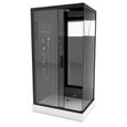 AURLANE Cabine de douche hydromassante Black Mirroir 2 - Structure en aluminium - 110 x 80 x 220 cm - Noir-0