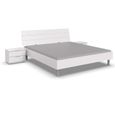 Chambre à coucher complète adulte ( lit adulte + 2 chevets ) coloris blanc-0