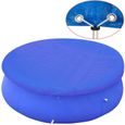 Bâche de piscine ronde hors sol VIDAXL - 360-367 cm - PE 90g/m² - Bleu-0