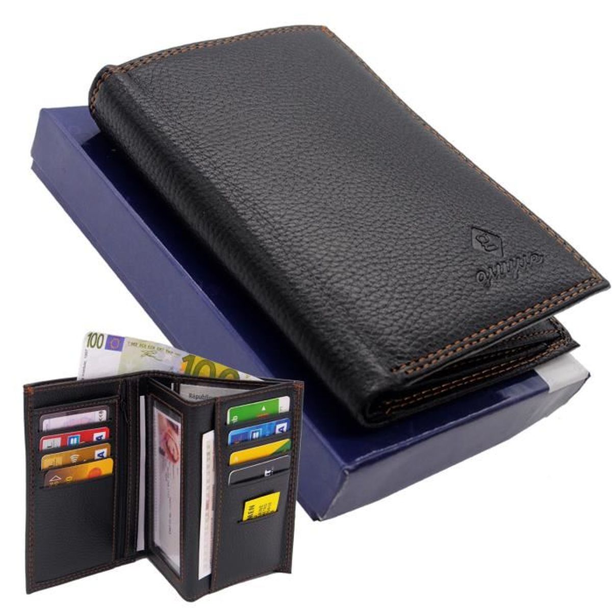 Porte-cartes De Visite En Cuir - Capacité 96 Cartes - Design Classique Fleur De Pêche - Pour Professionnels, Voyages
