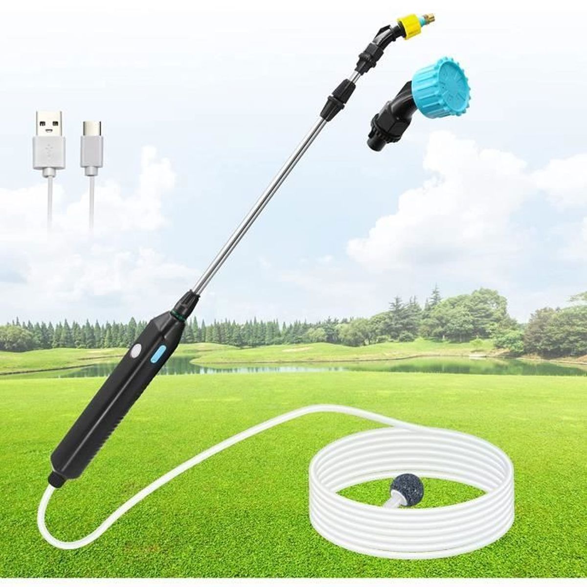 Pulvérisateur électrique Portable 2L Rechargeable USB - Buse Ajustable Jet/brume - Pour Jardin, Voiture, Nettoyage