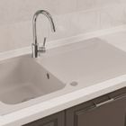 Evier Lisse évier réversible 1 cuve 1 égouttoir en résine gris Essebagno