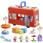 HASBRO Peppa Pig, coffret Bus en fête 2 en 1 avec 3 figurines et 13 accessoires, jouets préscolaires pour filles et garçons, dès 3 ans
