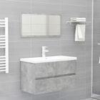 vidaXL Ensemble de Meubles de Salle de Bain, Ensemble de Armoires avec Rangement, Organisateur de Toilette, Gris Béton Bois 3071598