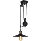 WOTTES UNI Suspension Lustre en Poulie Plafonnier Luminaire Noir pour Cuisine Salon Chambre Café Bar