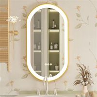 Miroir Salle de Bain LED Ovale Grand Miroir Lumineux Mural 120x60cm Anti Buée 3 Tactile avec Éclairage Intégré
