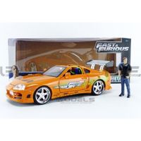 Voiture Miniature de Collection - JADA TOYS 1/24 - TOYOTA Supra - Fast And Furious -  1995 - Orange - 30738OR