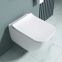 WC suspendu cuvette blanc en céramique Sogood Aix308 toilette avec abattant silencieux avec frein de chute