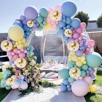 JANZDIYS-119PCS Macaron Kits de Guirlande de Ballons Rainbow Pastel Latex Balloon Arch Garland Kit pour Fête d'Anniversaire Mariage