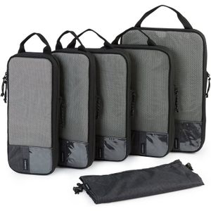 Otauoaea Lot De 5 Organisateurs De Valise Compression Packing Cubes - Sacs De Rangement Voyage Gris